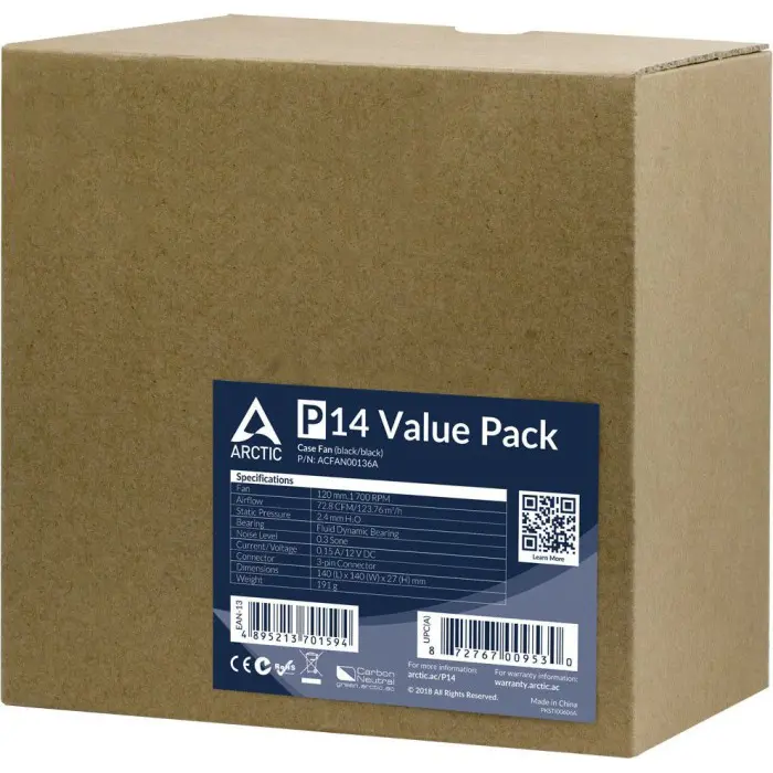 Arctic P14 Value Pack 5 140x140x25 - ACFAN00136A