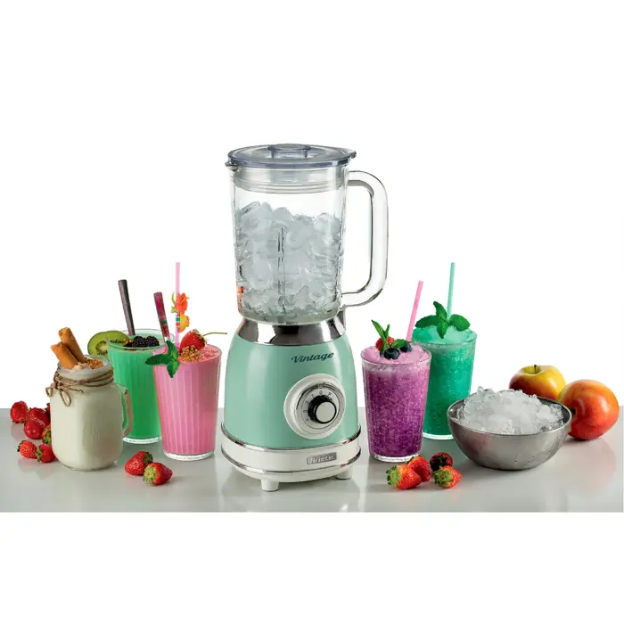 Ariete vintage glass mug, stand mixer (light green/cream)