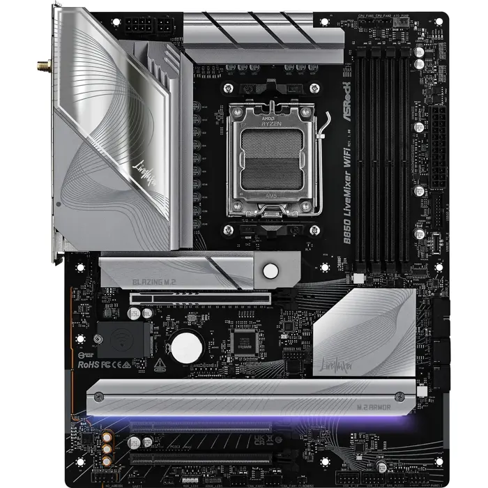 ASRock B850 LiveMixer WiFi - Socket AM5 - motherboard (white)