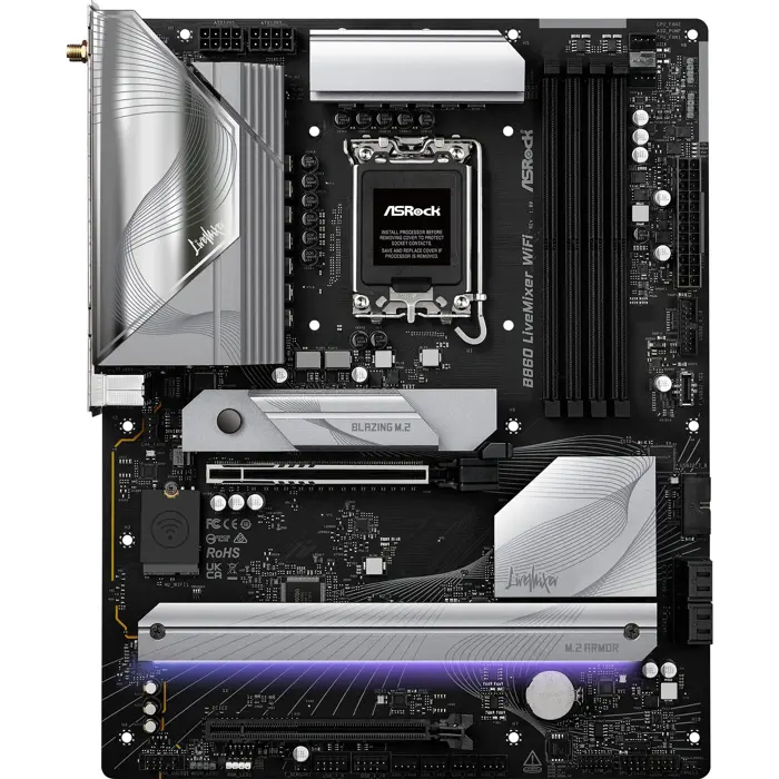 ASRock B860 LiveMixer WiFi - Socket 1851 - motherboard (white)