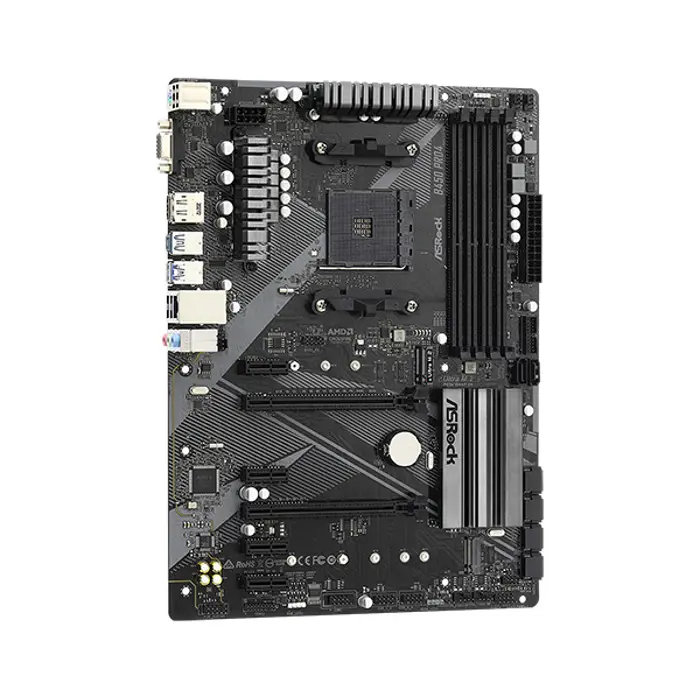 ASRock MB B450 PRO4 R2.0, S.AM4, DDR4/3200+ (OC), PCIe 3.0, M.2, G-LAN, VGA/HDMI/DP, ATX