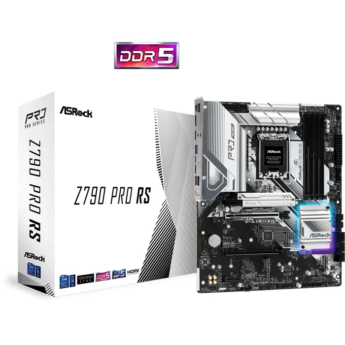 ASRock MB Z790 PRO RS , S.1700, 4xDDR5/7200(OC), PCIe 5.0, 2.5G-LAN, HDMI/DP, USB-C, ATX