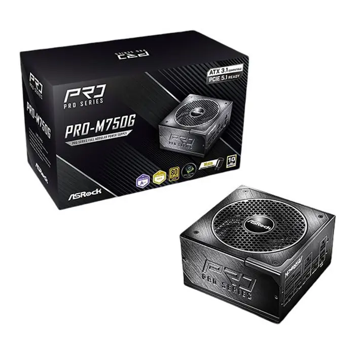 ASRock PSU PRO Series PRO-M750G, 750W, 80 Gold, Modular