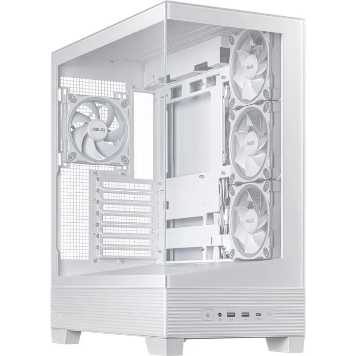 ASUS A31 PLUS TG ARGB, tower case white, tempered glass x 2