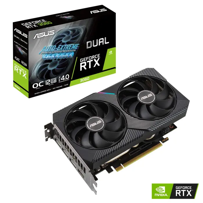 ASUS Dual RTX3060-O12G-V2 NVIDIA GeForce RTX 3060 12 GB GDDR6