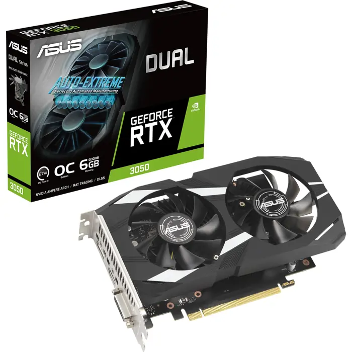 ASUS GeForce RTX 3050 DUAL OC, graphics card (1x DisplayPort, 1x HDMI 2.1, 1x DVI-D)