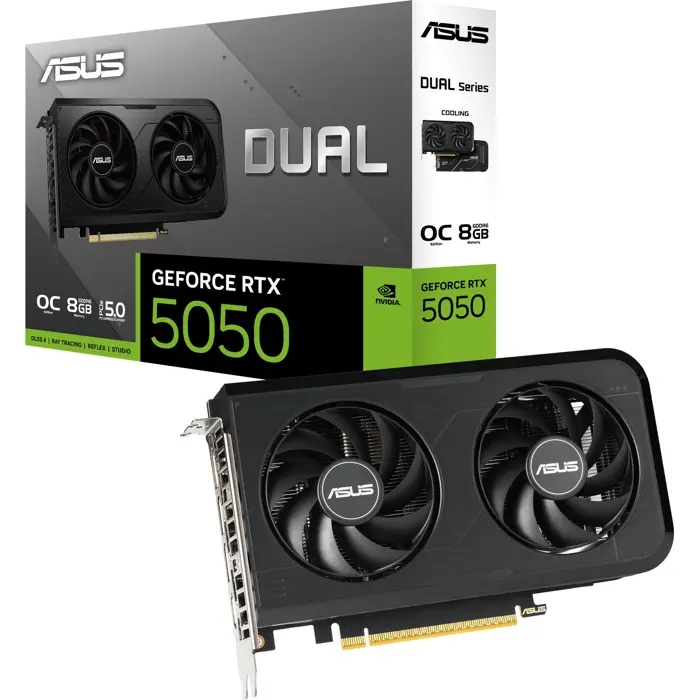 ASUS GeForce RTX 5050 DUAL OC 8GB, graphics card DLSS 4, 3x DisplayPort, 1x HDMI 2.1