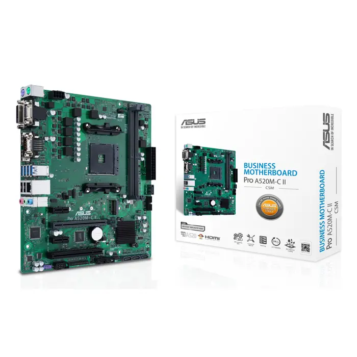 ASUS PRO A520M-C II/CSM AMD A520 Socket AM4 micro ATX