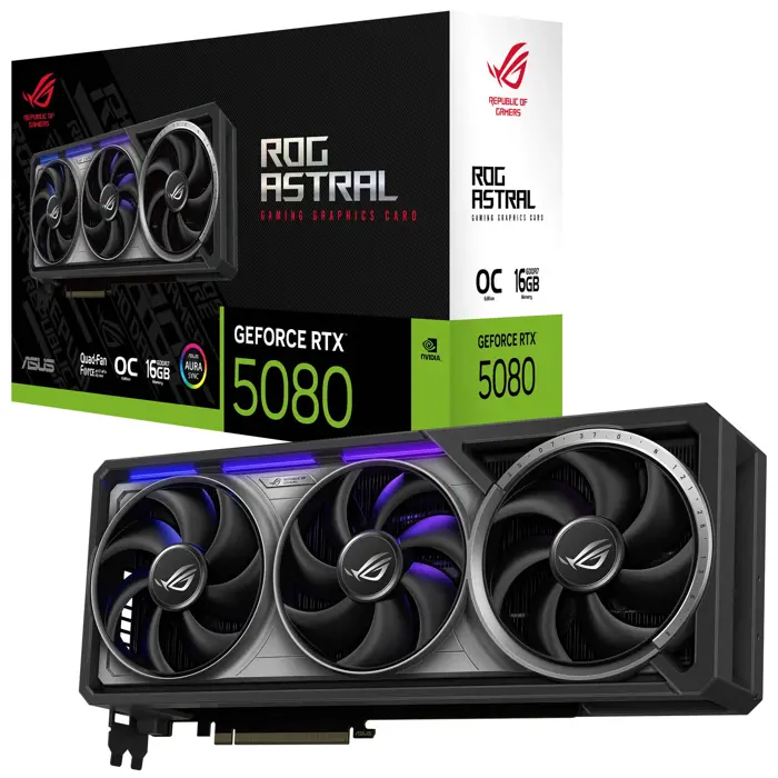 ASUS ROG Astral GeForce RTX 5080 OC Edition, 16384 MB GDDR7-90YV0LV0-M0NA00