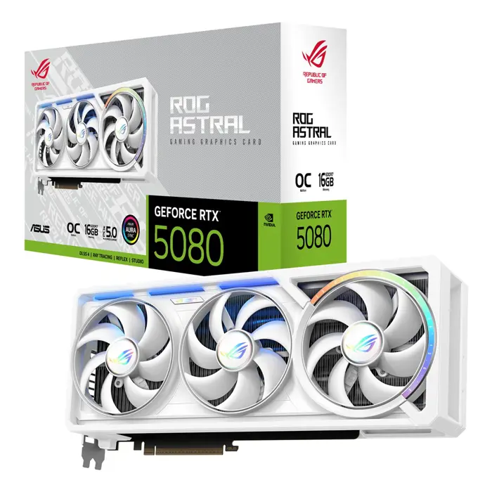 ASUS ROG Astral - -RTX5080-O16G-WHITE NVIDIA GeForce RTX 5080 16 GB GDDR7