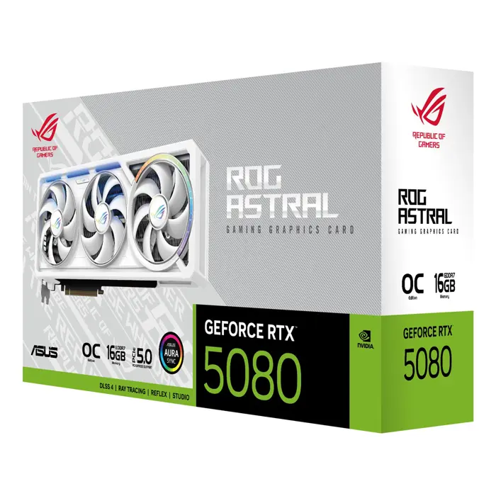 ASUS ROG Astral - -RTX5080-O16G-WHITE NVIDIA GeForce RTX 5080 16 GB GDDR7