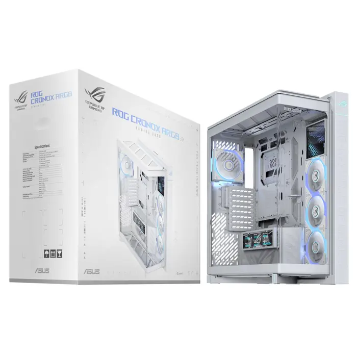 ASUS ROG CRONOX GR801 CURVE TG ARGB WHITE Midi Tower