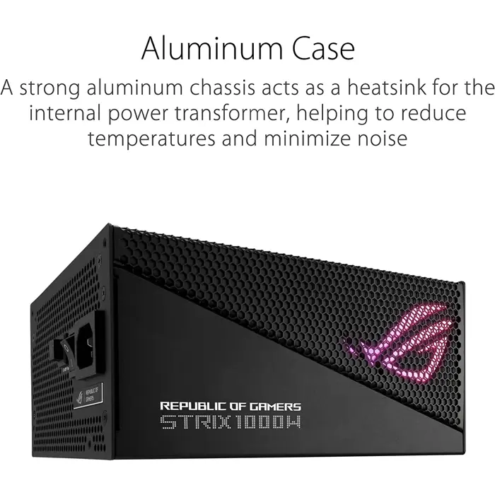 ASUS ROG STRIX 1000W Gold Aura Edition, PC power supply (black, 5x PCIe, cable management, 1000 watts)