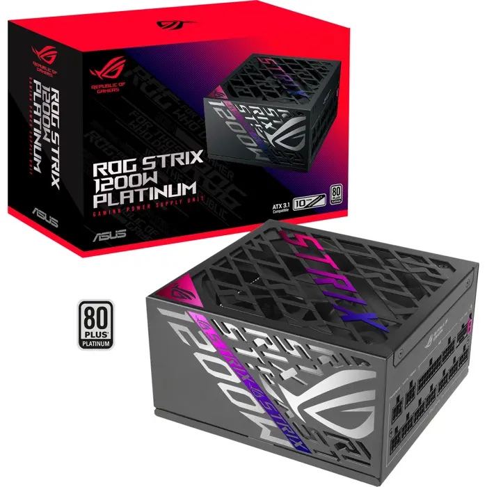 Napajanje ASUS Rog Strix 1200W, 80+ Platinum, modularno, crno 90YE00W0-B0NA00