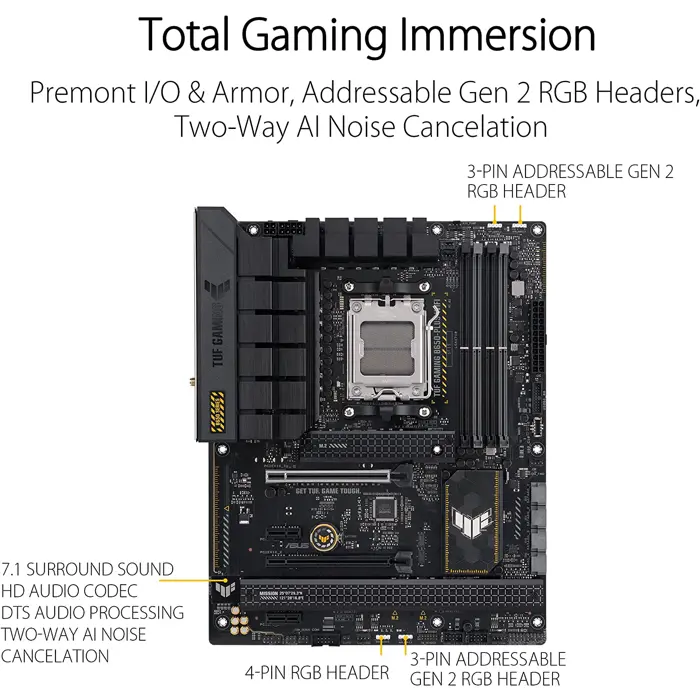 ASUS TUF GAMING B650-PLUS WIFI, Mainboard (black/light orange)