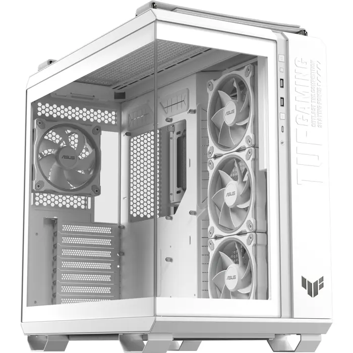 ASUS TUF GAMING GT502 HORIZON ARGB, tower case white, tempered glass x 2