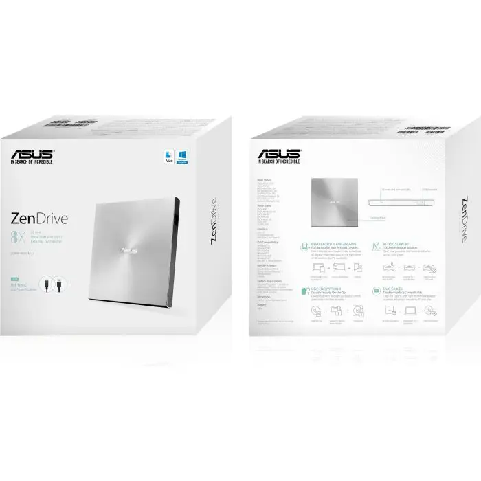 ASUS ZenDrive U9M, external DVD burner - black