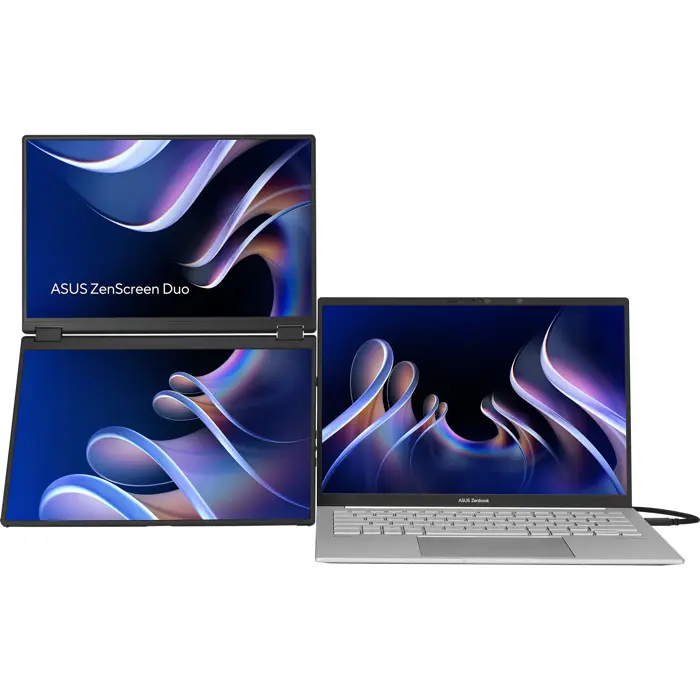 Asus ZenScreen Duo MB14FCD (71 cm (14 inches), black, 2xWUXGA, 360 degree foldable, dual 14" USB-C, mini HDMI)