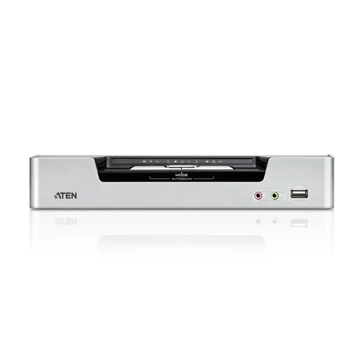 ATEN 2-Port USB DVI Dual-View KVM Switch with Audio & USB 2.0 Hub (KVM cables included)
