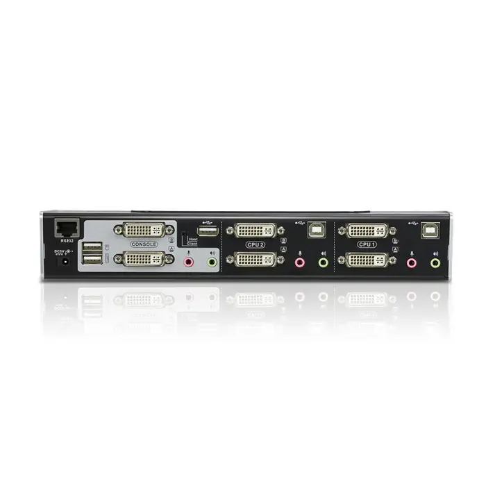 ATEN 2-Port USB DVI Dual-View KVM Switch with Audio & USB 2.0 Hub (KVM cables included)