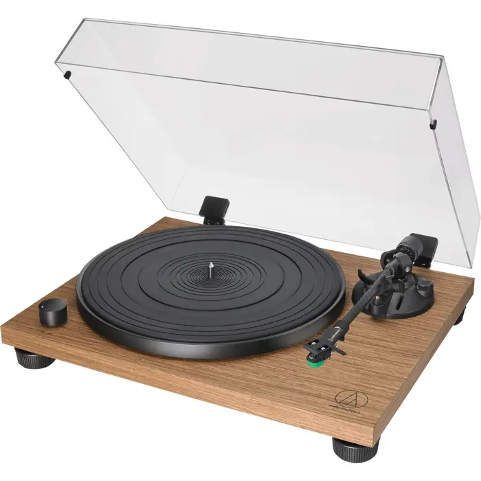 Audio-Technica AT-LPW40WN, record player (black/wood, integrated phono preamplifier, manual operation)
