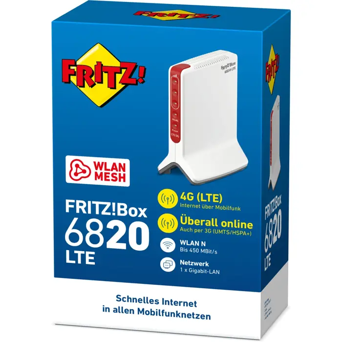 AVM FRITZ!Box 6820 LTE, Mobile WLAN router (white/red)