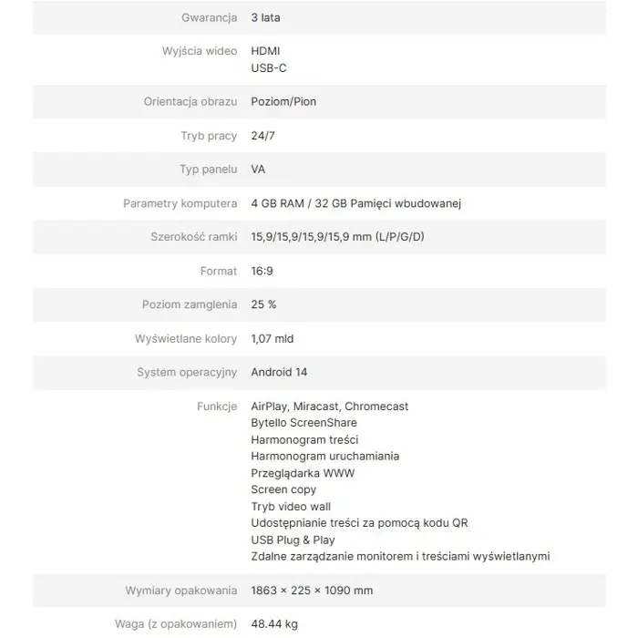 AVTEK INFORMATION MONITOR DS2 75"