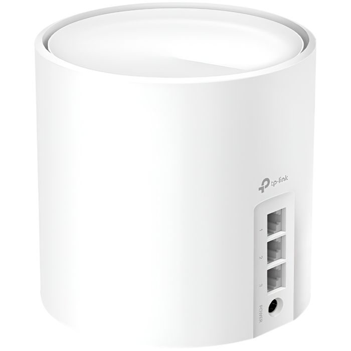 "AX3000 Whole Home Mesh Wi-Fi 6 System, 2 unitsSPEED: 574 Mbps at 2.4 GHz + 2402 Mbps at 5 GHzSPEC: 2× Internal Antennas, 3× Gigabit Ports (WAN/LAN auto-sensing), 2 Streams and HE160 for 5GHzFEATURE: