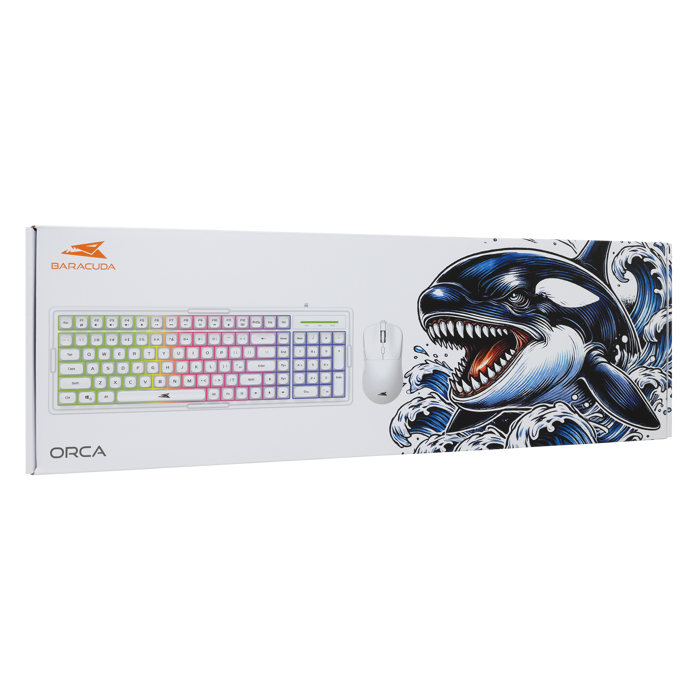 BARACUDA 2u1 gaming set BGC-011 ORCA tipkovnica+miš bijeli