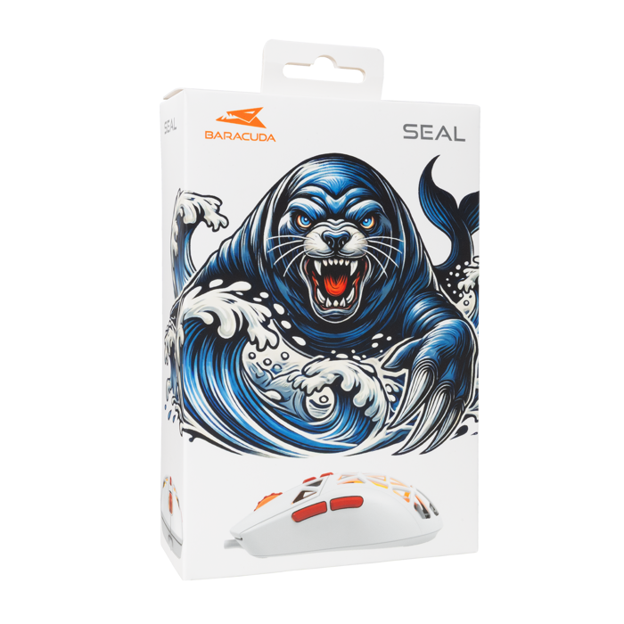 BARACUDA RGB gaming miš BGM-092 SEAL bijeli 12.800dpi