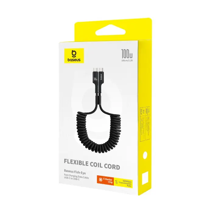 Baseus Fish-Eye USB C to USB C fast charging cable 1 m 100 W Black