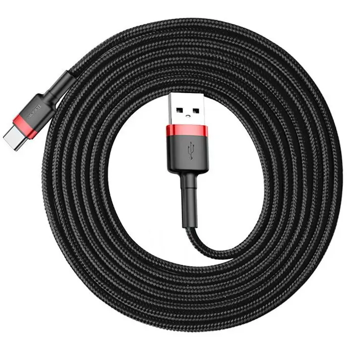 BASEUS USB TO USB-C CABLE CAFULE 2M (RED-BLACK)