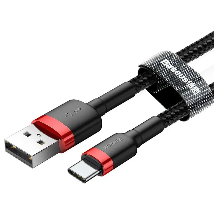 BASEUS USB TO USB-C CABLE CAFULE 2M (RED-BLACK)