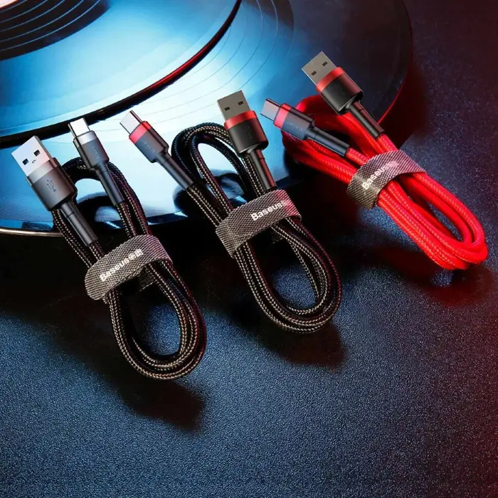 BASEUS USB TO USB-C CABLE CAFULE 2M (RED-BLACK)