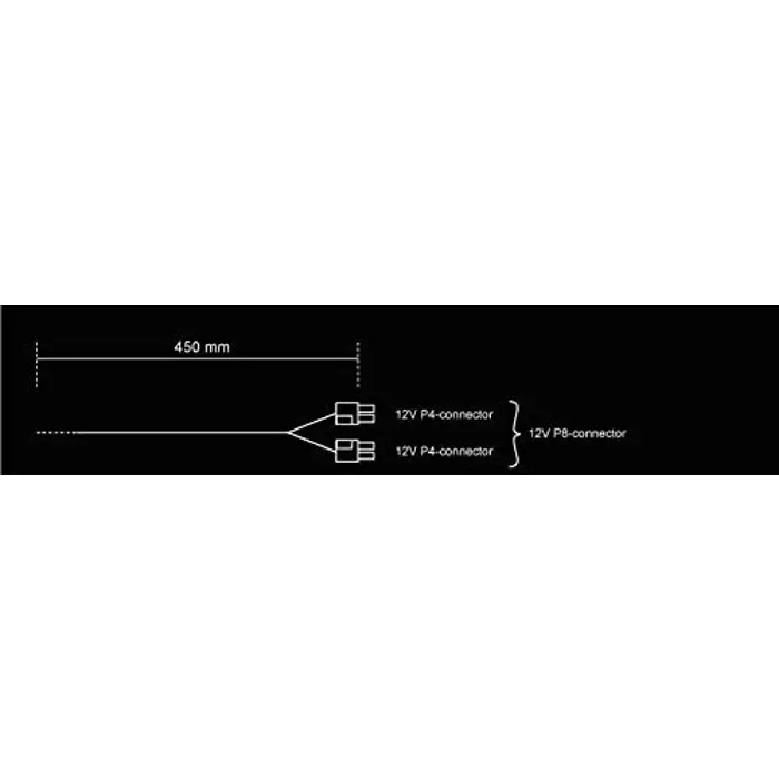 be quiet! CC-4420 1 x P4 + 4 450mm Cable (Black, 450mm)