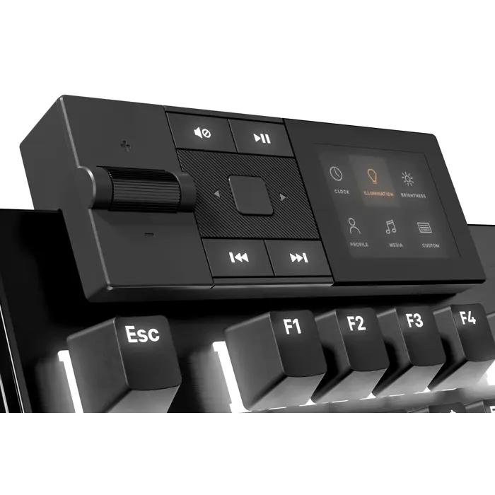 be quiet! Dark Mount modularna mehanička tipkovnica, Silent Linear prekidači, 8 zaslonskih tipki, Media Dock, ARGB osvjetljenje, PBT tipke – crna