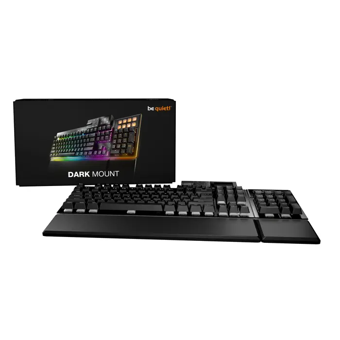 be quiet! Dark Mount modularna mehanička tipkovnica, Silent Linear prekidači, 8 zaslonskih tipki, Media Dock, ARGB osvjetljenje, PBT tipke – crna