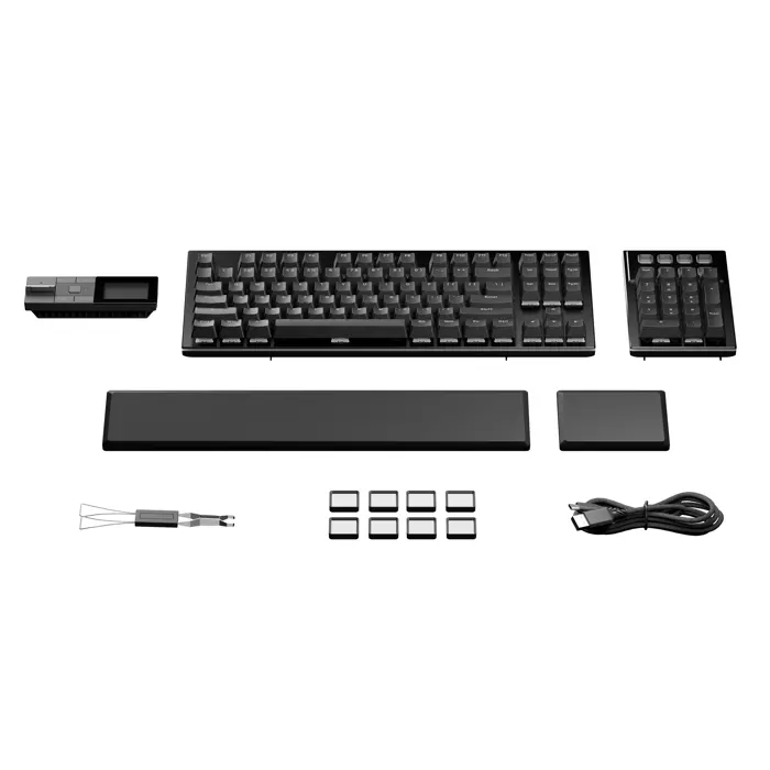 be quiet! Dark Mount modularna mehanička tipkovnica, Silent Linear prekidači, 8 zaslonskih tipki, Media Dock, ARGB osvjetljenje, PBT tipke – crna