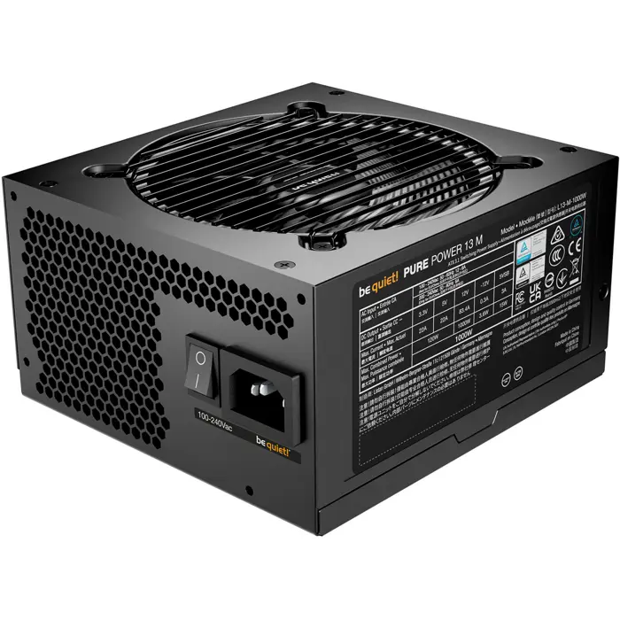 be quiet! Pure Power 13 M 1000W, PC power supply black, 1x 12-pin high power GPU, 4x PCIe, cable management, 1000 watts