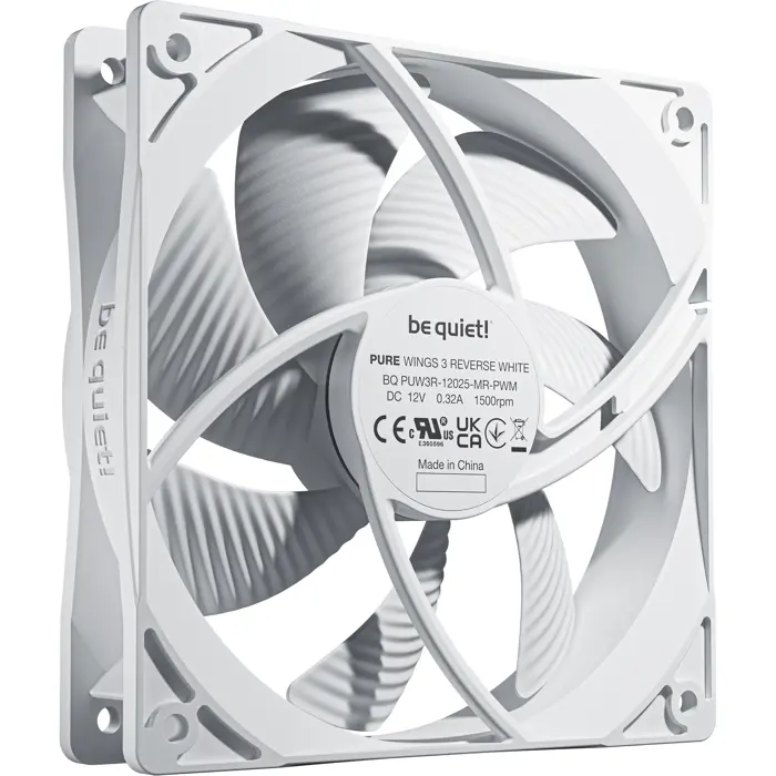 be quiet! Pure Wings 3 120mm PWM Reverse White 3-Pack, case fan white, 3-pack, 120 mm