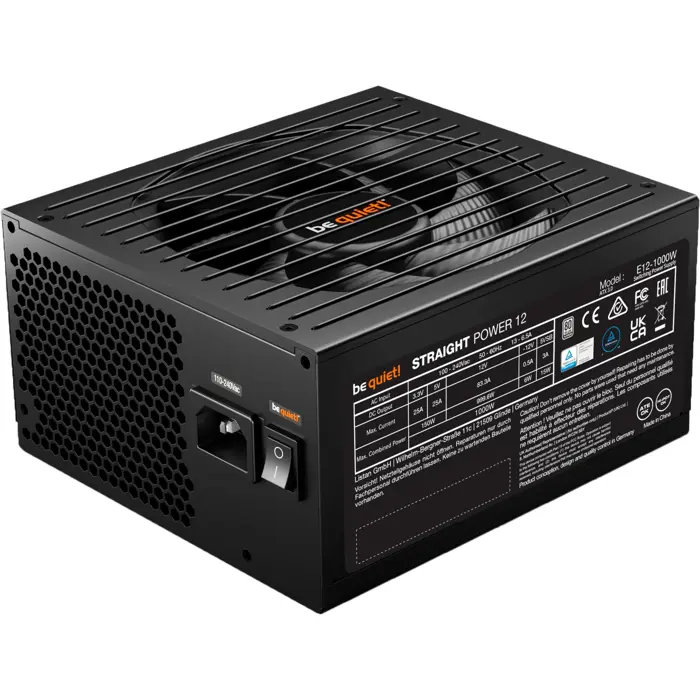 be quiet! Straight Power 12 Platinum 1000W ATX3.0, PC power supply (black, 1x 12VHPWR, 4x PCIe, cable management, 1000 watts)