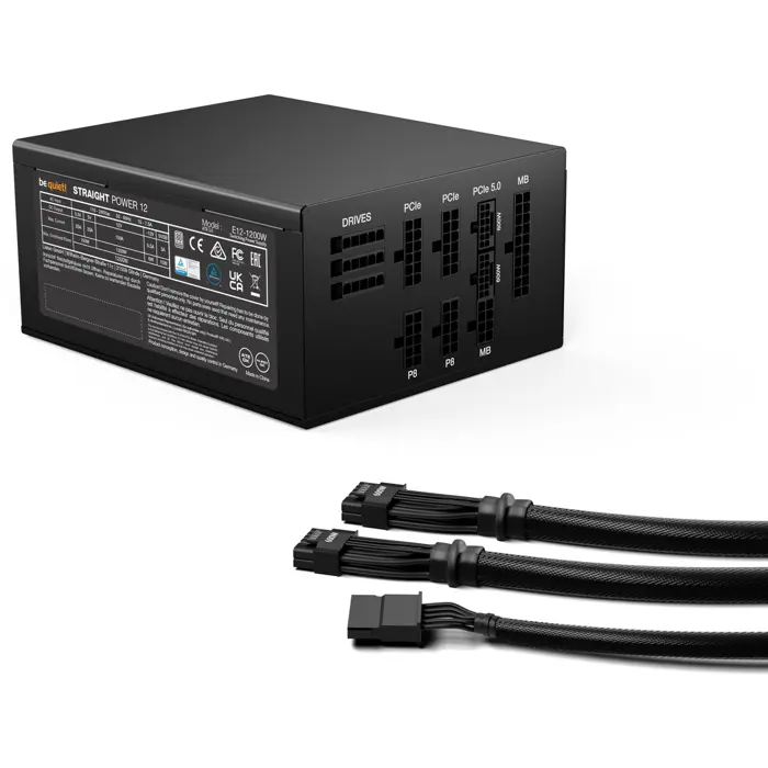 be quiet! Straight Power 12 Platinum 1200W ATX3.0, PC power supply (black, 2x 12VHPWR, 4x PCIe, cable management, 1200 watts)
