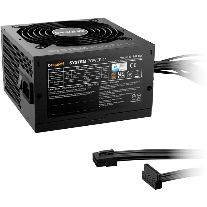 Be quiet System Power 11 650W ATX3.1 (black, 1x 12-pin high power GPU, 2x PCIe, 650 watts)