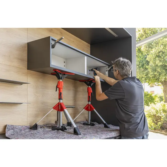 BESSEY ceiling and assembly support STE90 (silver/red, 575mm - 910mm, with pump handle)