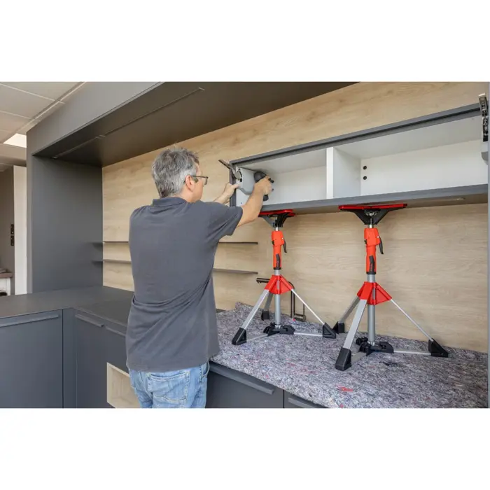 BESSEY ceiling and assembly support STE90 (silver/red, 575mm - 910mm, with pump handle)