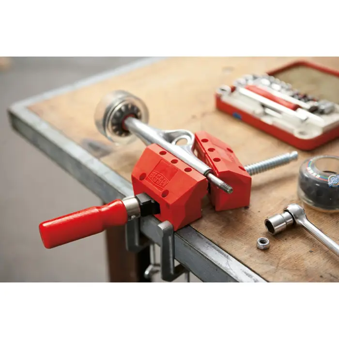 BESSEY screw clamp S10 (red, 100mm, incl. 2 table clamps)