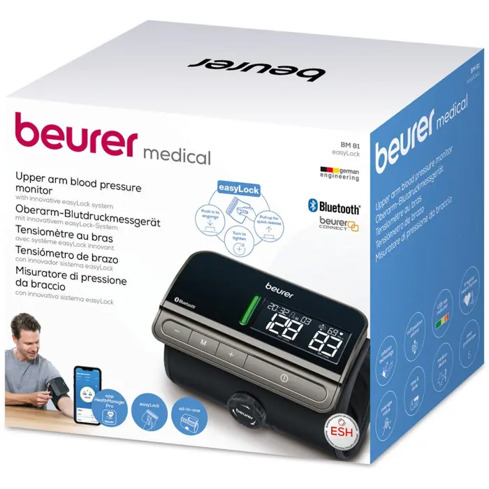 Beurer blood pressure monitor BM81 black/grey - EasyLock, Bloodoth