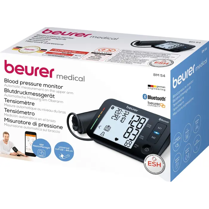 Beurer BM 54 upper arm blood pressure monitor (black, Bluetooth)