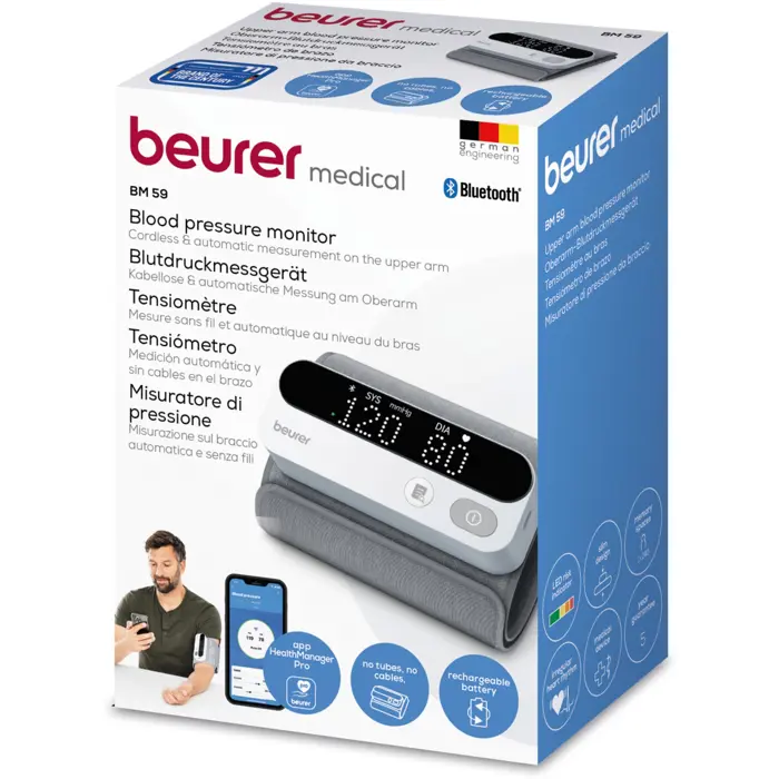 Beurer BM 59 upper arm blood pressure monitor (white/black, Bluetooth)