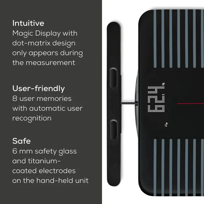 Beurer diagnostic scale BF 990 with handset black, WIFI / Bluetooth